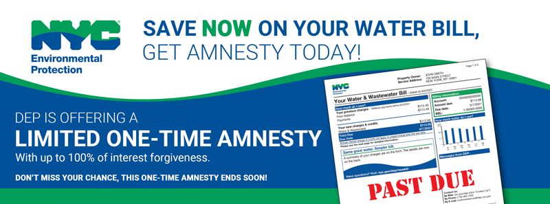 Save now on your water bill, get amnesty today!
