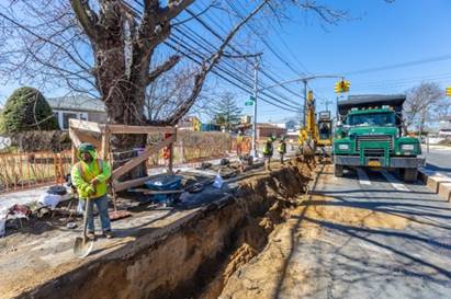 workers digging a trench