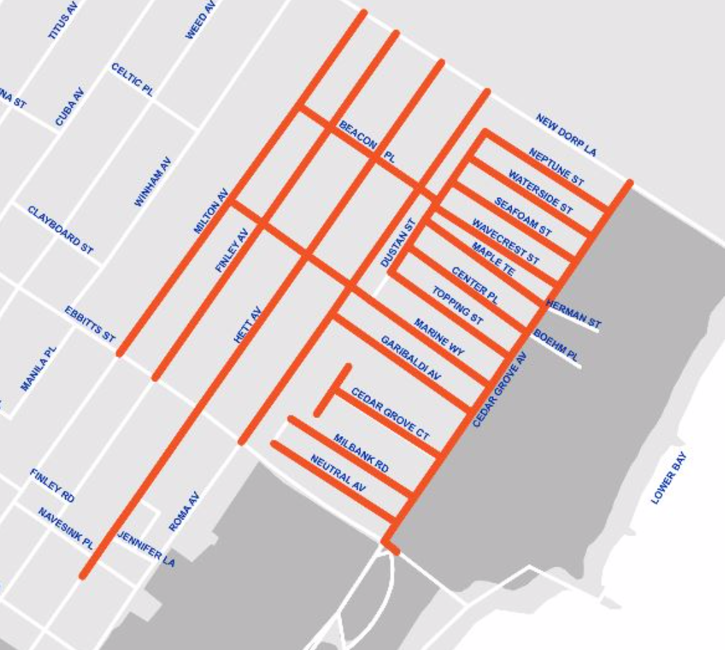 Map of New Dorp, SI