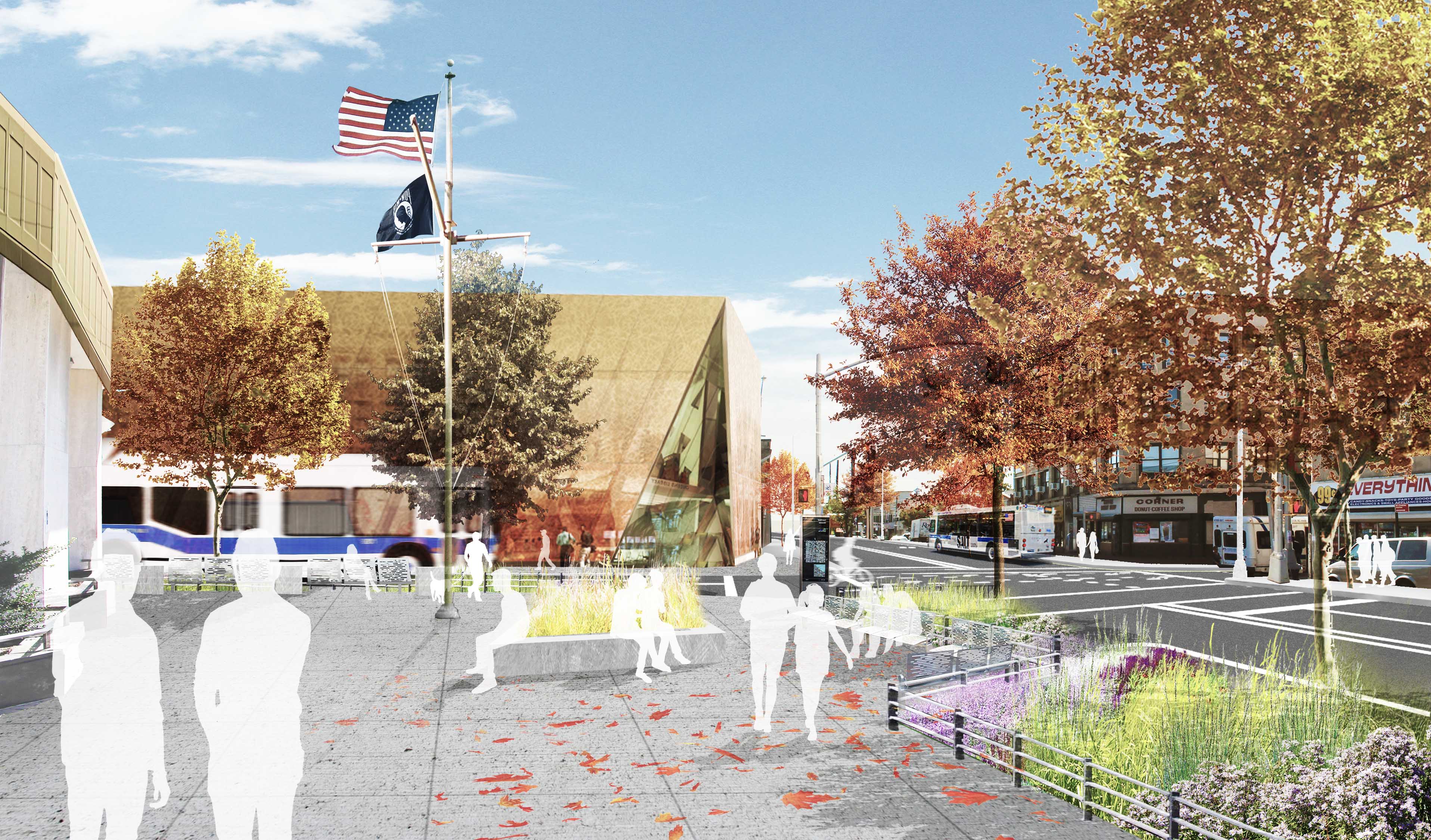 rendeirng shows the future intersection of Mott and Central avenues