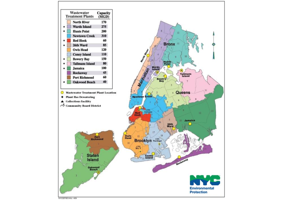Map of wastewater treatment plants