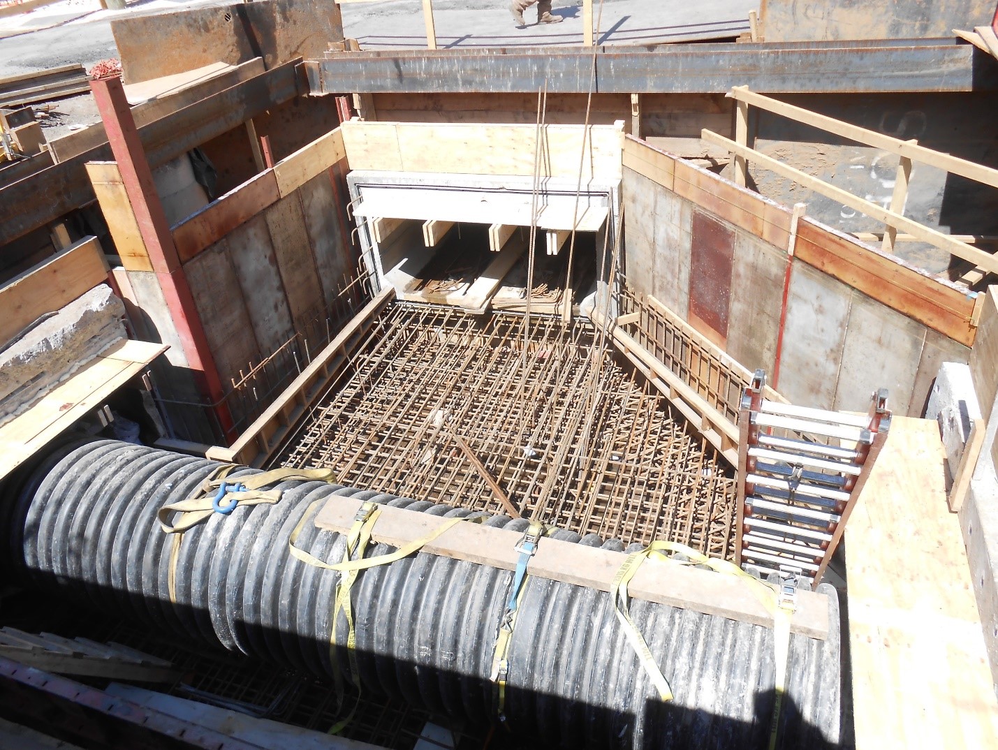 construction area showing underground chambers