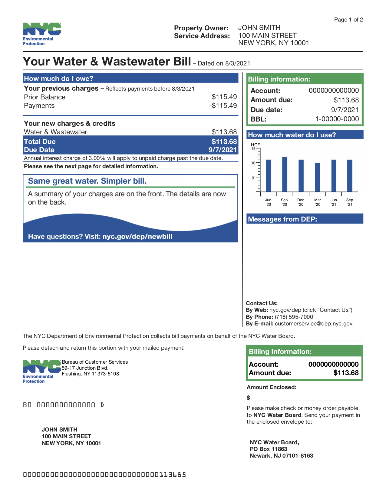 New Look To Water And Wastewater Bill City Of New York