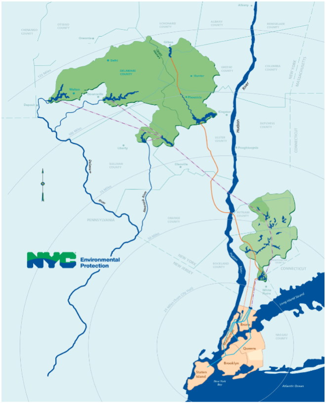 A map of the New York City water supply system