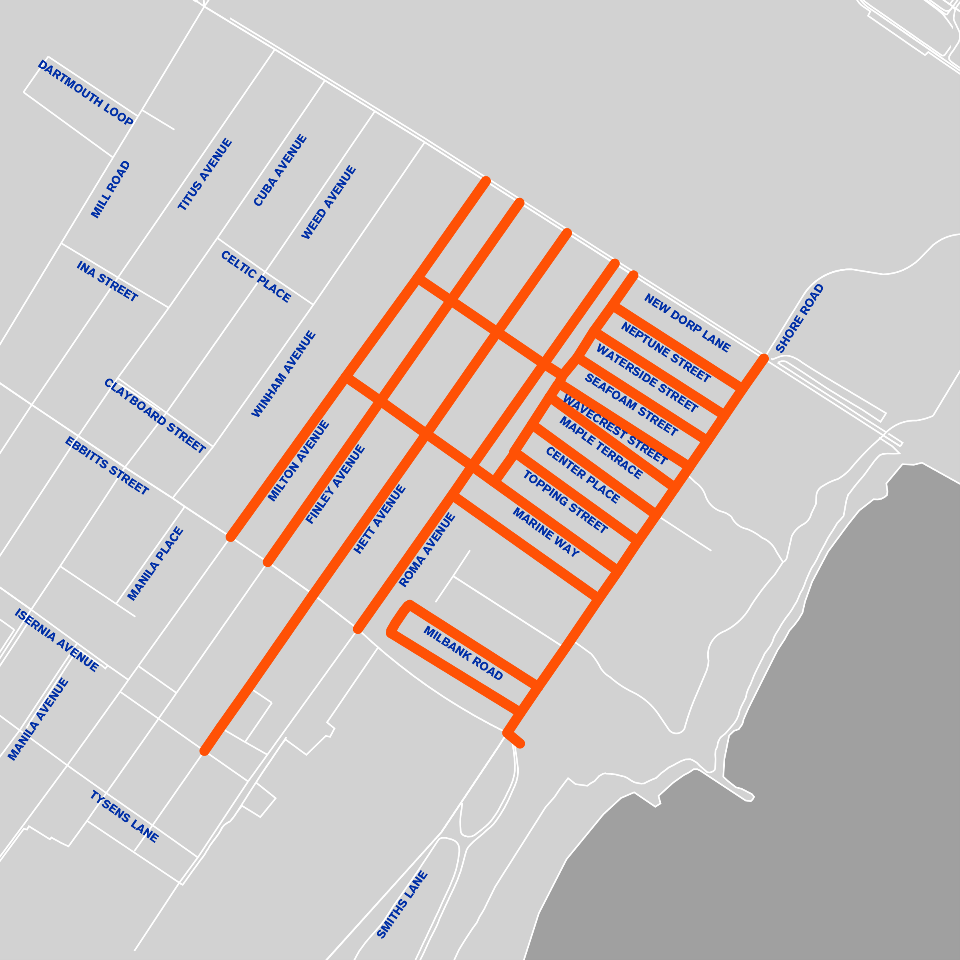  
The project spanned more than 40 individual blocks in New Dorp Beach