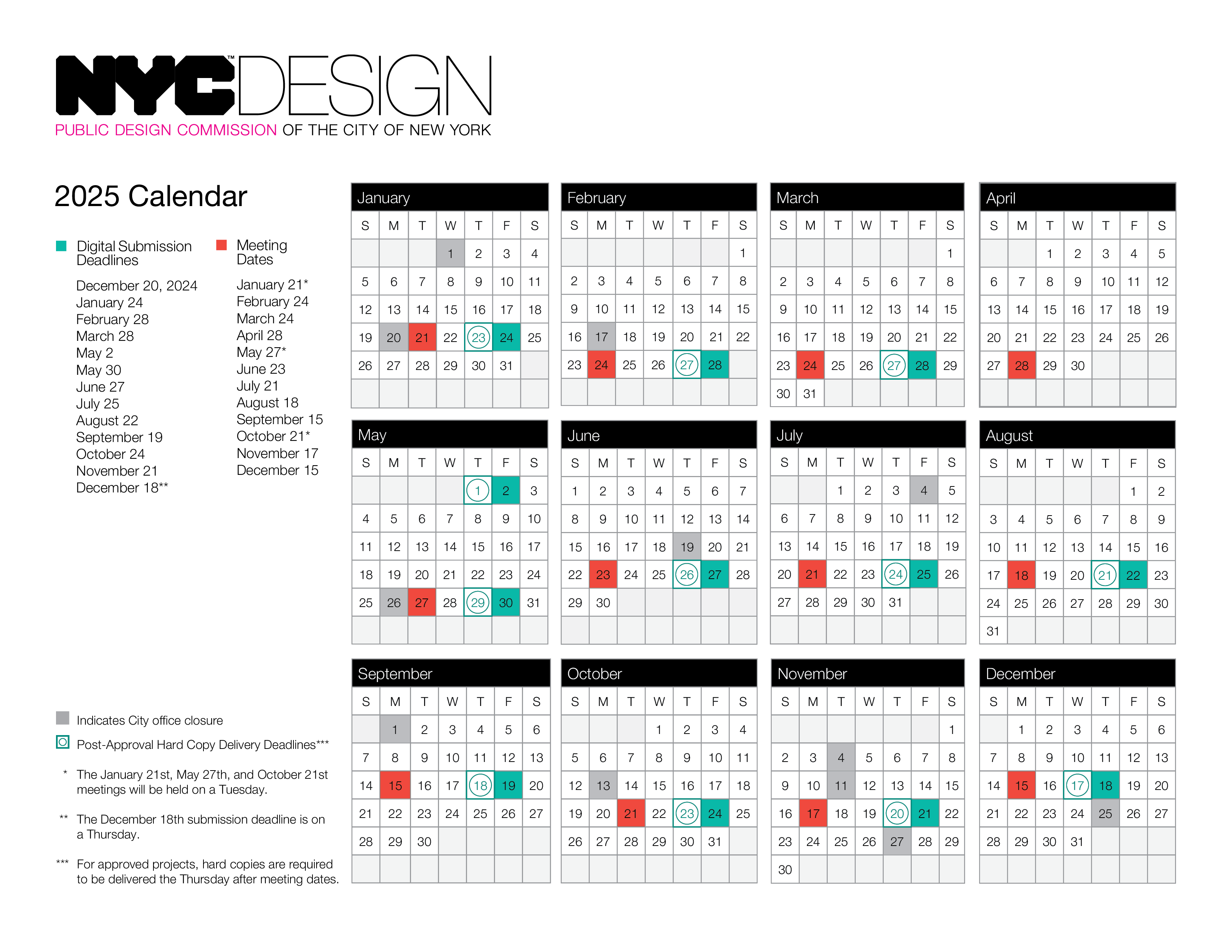 Image of Design Commission 2025 Calendar