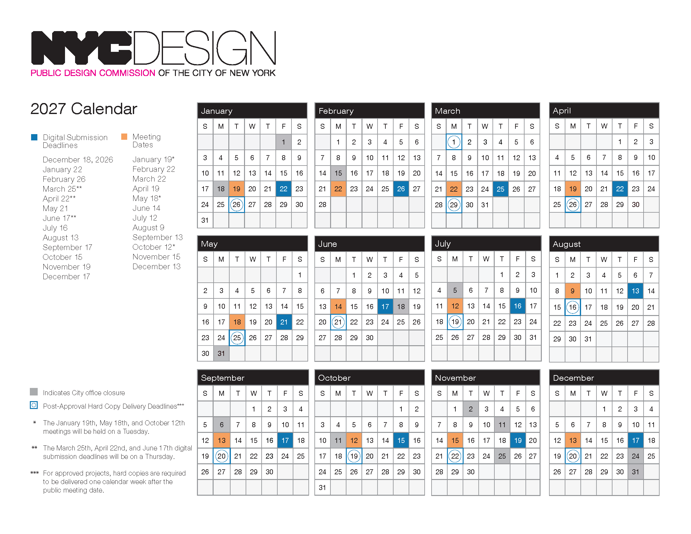 Image of Design Commission 2027 Calendar