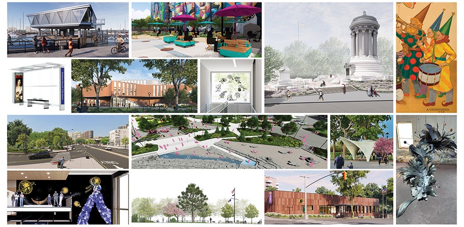 A photo collage of award-recipient projects
                                           