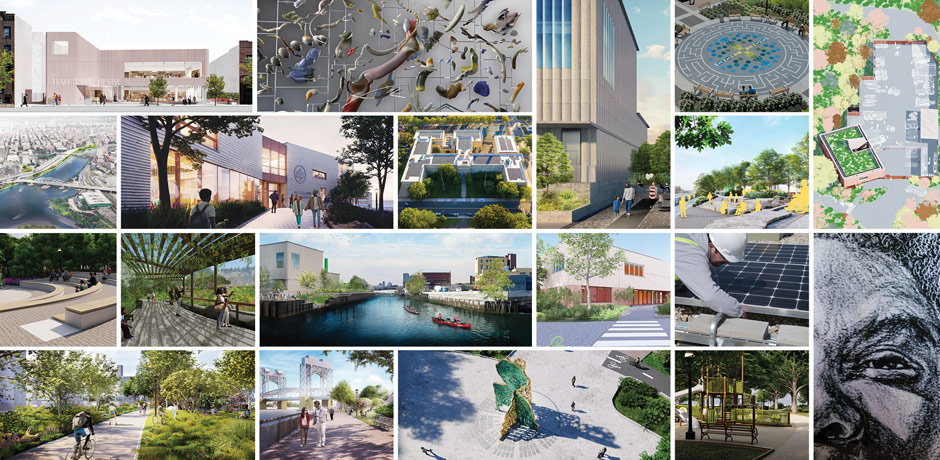 A photo collage of award-recipient projects
                                           