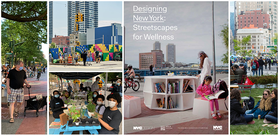 a collage of photo in a 7 by 3 grid, showing images of New York City streetscapes
                                           