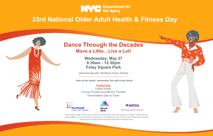Dancing older adults promote NYC Aging Health & Fitness Day May 27
                                           