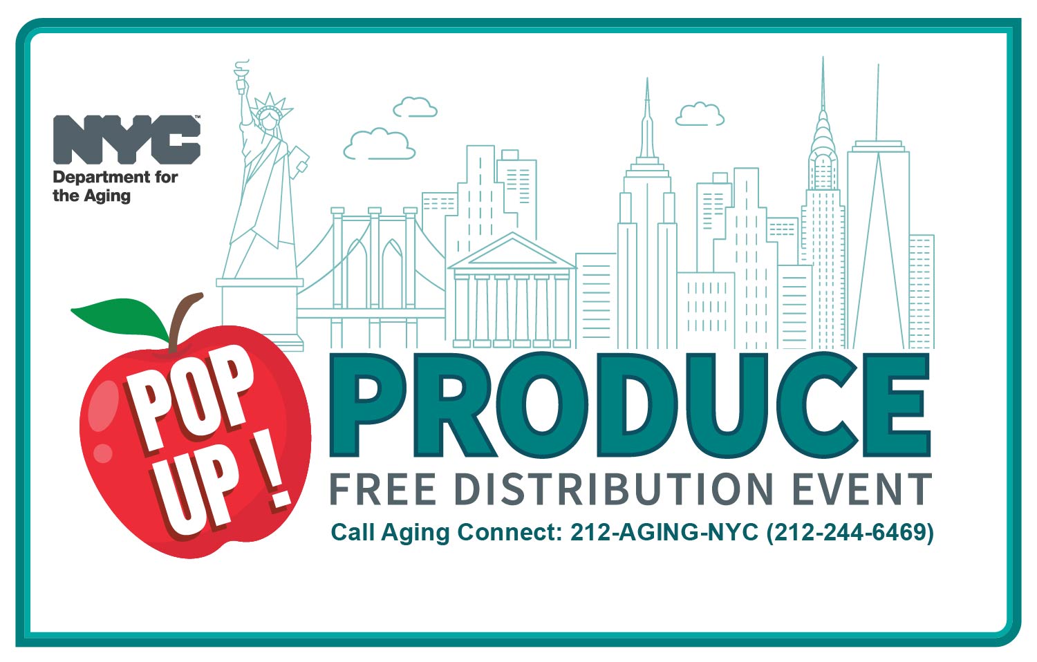 NYC Aging Pop-Up Produce free produce distribution event graphic 
                                           