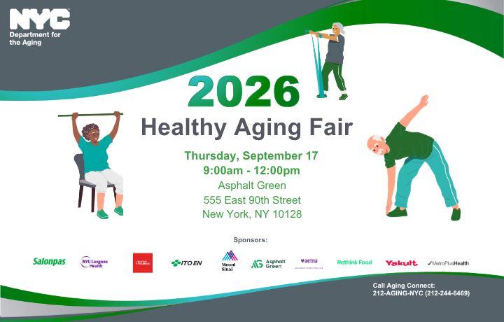 NYC Department for the Aging 2026 Healthy Aging Fair on September 17
                                           