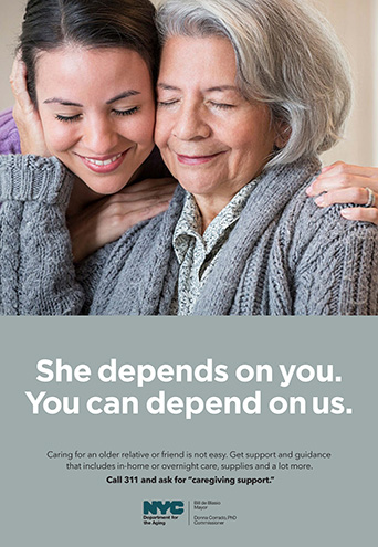 A young woman caring for an older adult woman