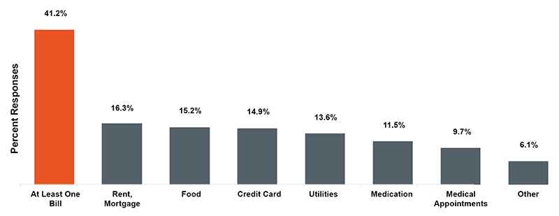 Graph showing results of Paying Bills among SNA Respondents