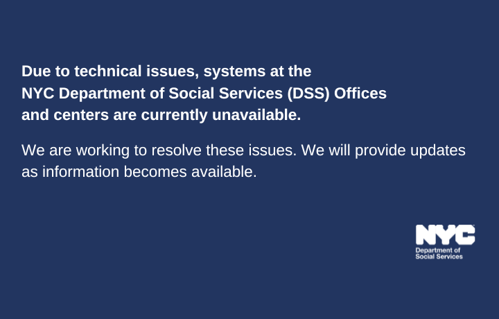 Alert image detailing network outages at multiple HRA locations throughout the city.
                                           