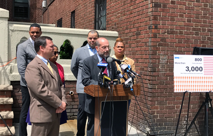 Department of Social Services Commissioner Steven Banks speaks at Department of Homeless Services Press Conference