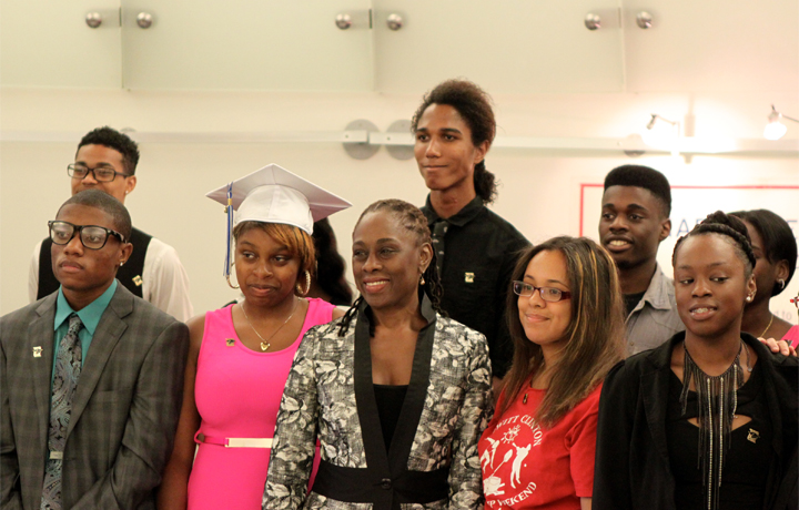 Family at graduation ceremony