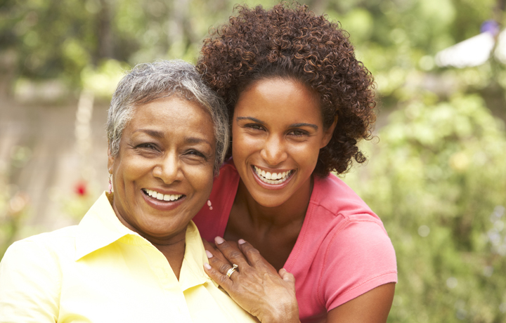 Adult mother and daughter