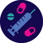 icon of drugs and a syringe