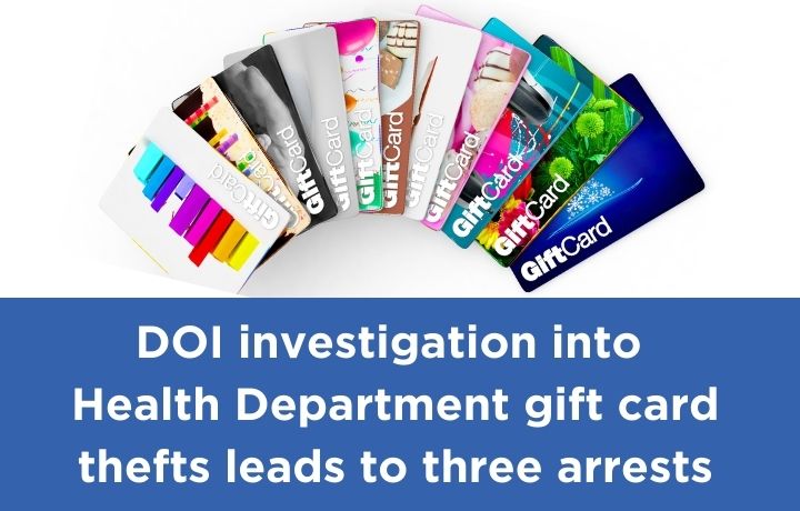 Two current and one former Health Dept. employees charged in gift card theft
                                           