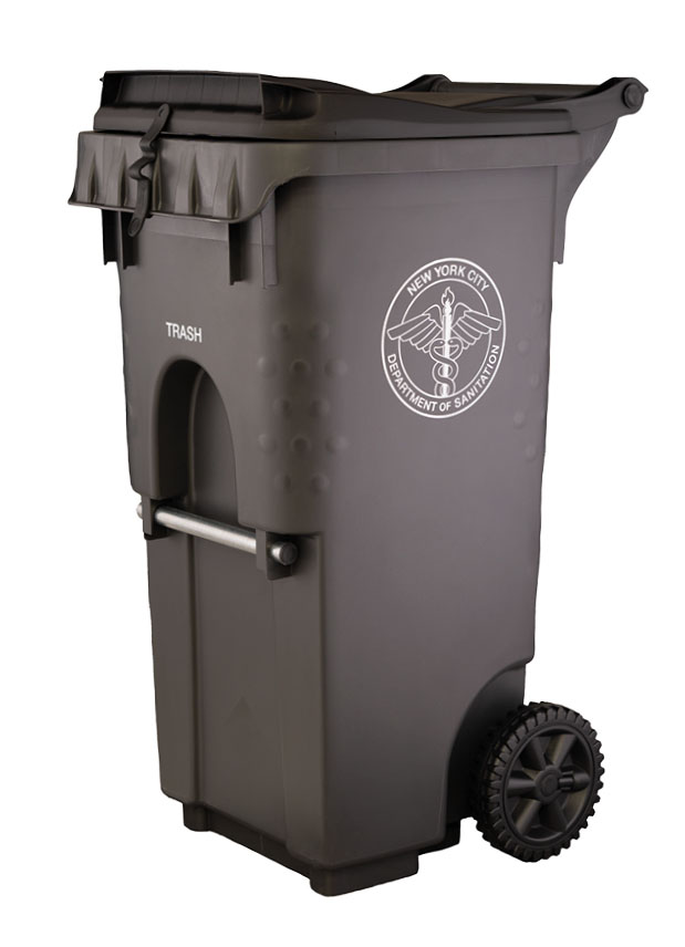 Official NYC Bin, 35 gallon gray trash bin