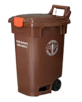 13 gallon brown wheelie compost bin with lid