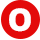letter O in red circle