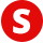 Letter S in red circle