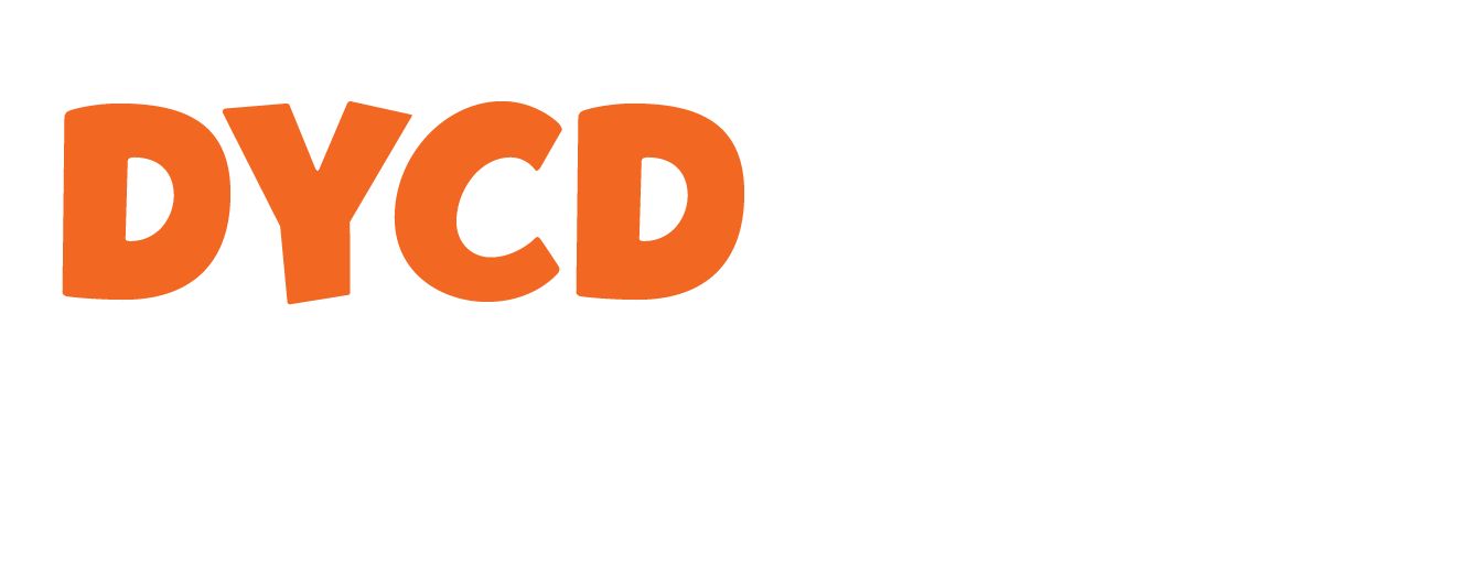 DYCD logo white stacked