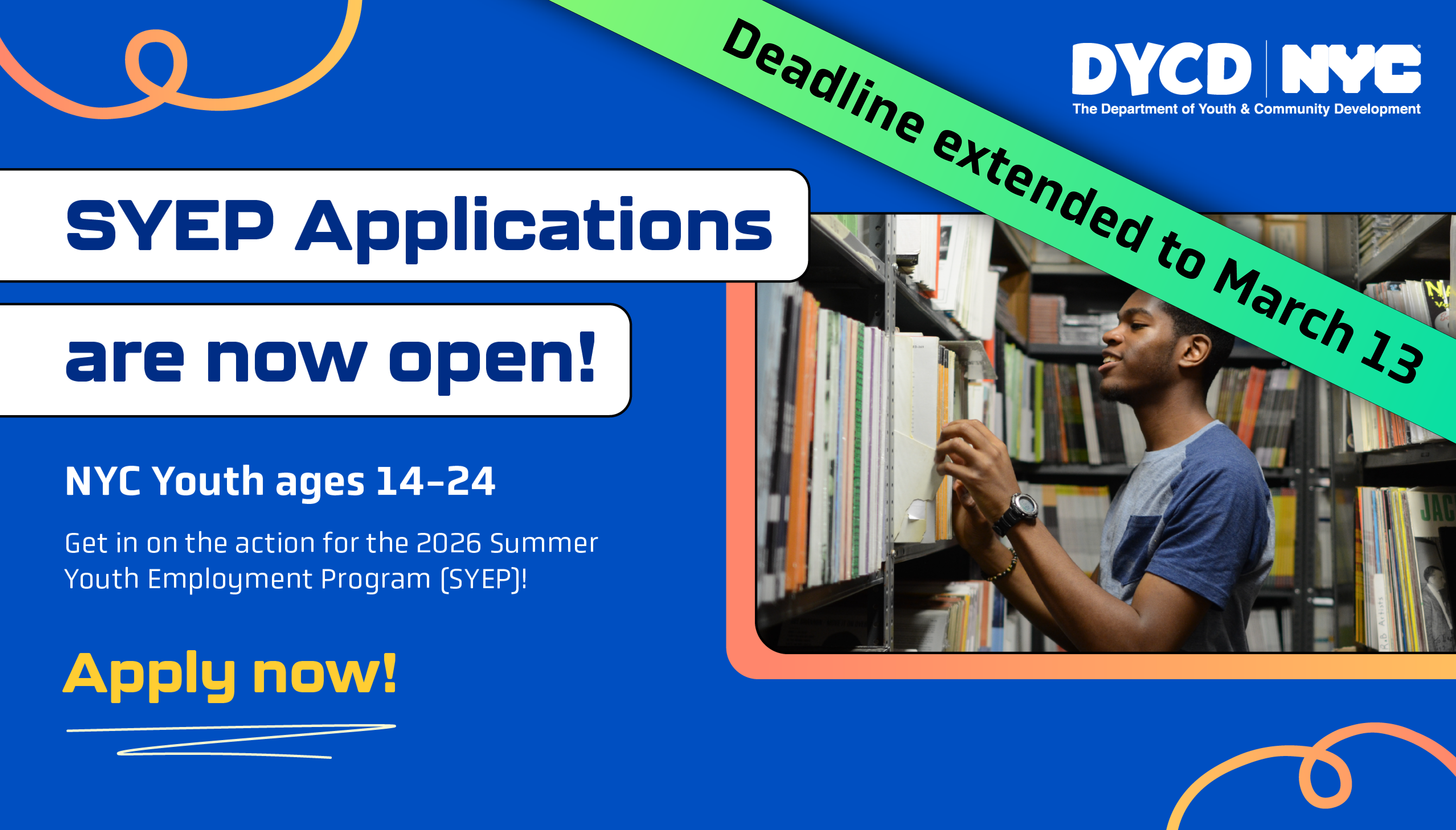 SYEP logo featuring a Summer Youth Employment participant in photo