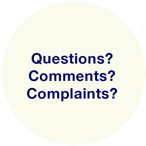 RHY Questions, Comments or Complaints button