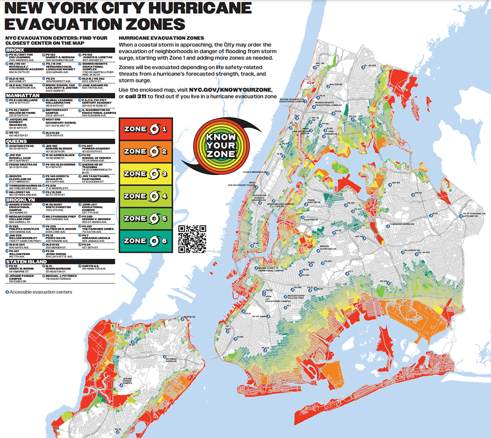 Screen shot of hurricane evacuation zones map