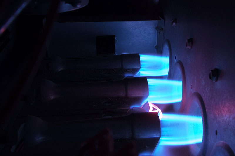 A natural gas furnace.