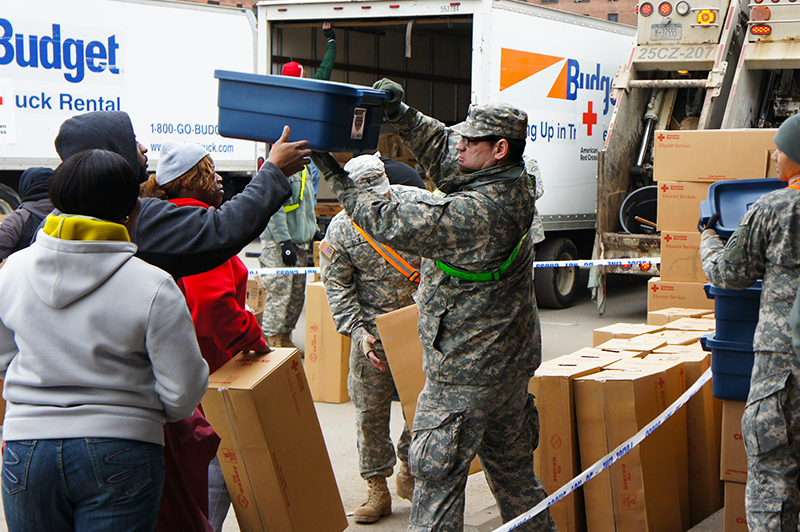 individuals receiving donations from National Guard