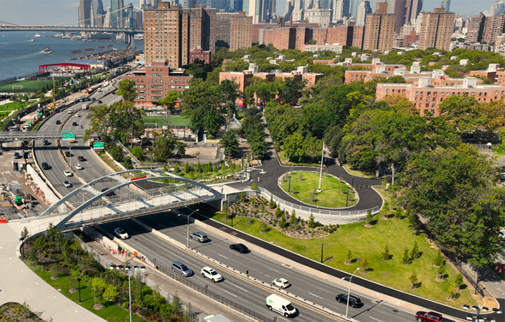 Overhead photo of Corlears Hook Park
                                           