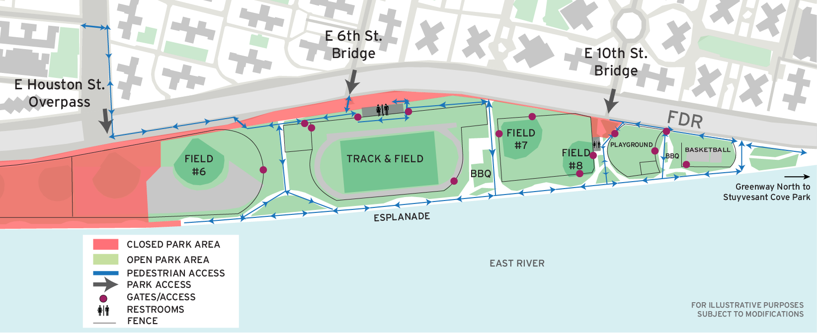 Project Area 1 | East River Park Pedestrian Access Plan Map