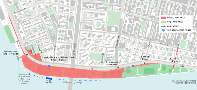 Map of three main Project Areas for ESCR construction