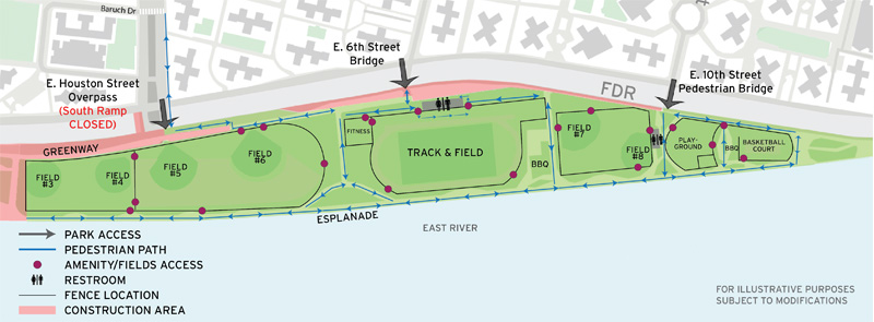 Project Area 1 | East River Park Pedestrian Access Plan Map