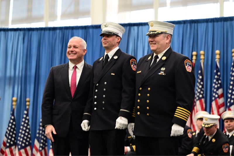 The FDNY held a promotion ceremony for fire officers on Wednesday, April 9, 2025, at the Ocean Breeze Track and Field Facility on Staten Island.
                                           