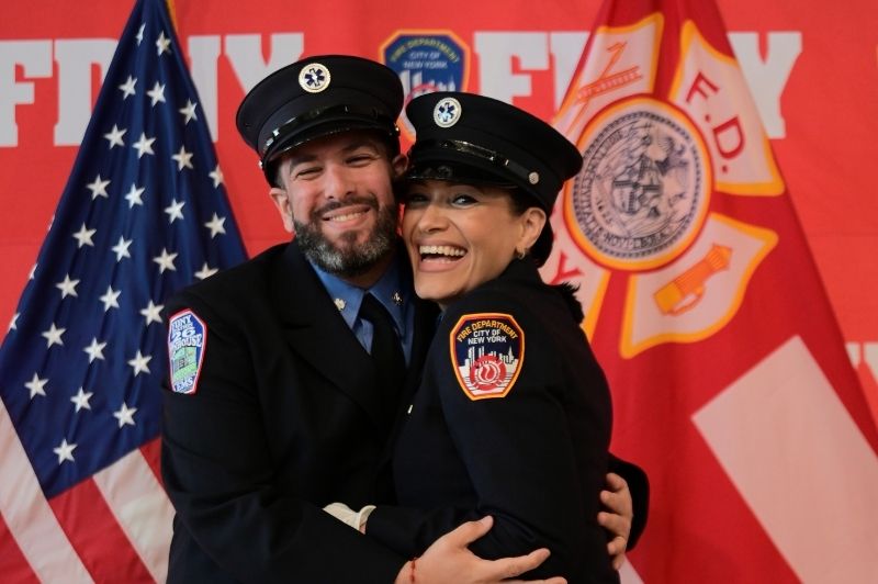The FDNY held a promotion ceremony for EMS members on Thursday, April 17, 2025, at Department headquarters in Brooklyn.
                                           