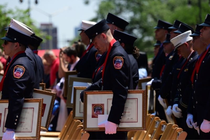 The FDNY held its 156th Medal Day Ceremony on Wednesday, June 4, 2025, honoring the lifesaving actions by its members during incidents throughout the previous calendar year.

                                           