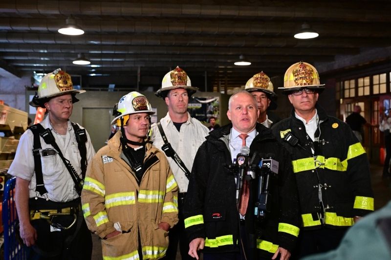 At a Public Information Briefing on Tuesday, June 10, 2025, FDNY Commissioner Robert S. Tucker provided an update on a 2-alarm fire at Grand Central in Manhattan.
                                           