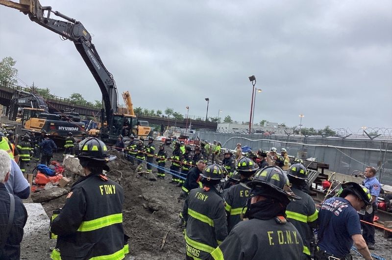 FDNY members operating at a major technical rescue on Monday, June 16, 2025, in Manhattan.