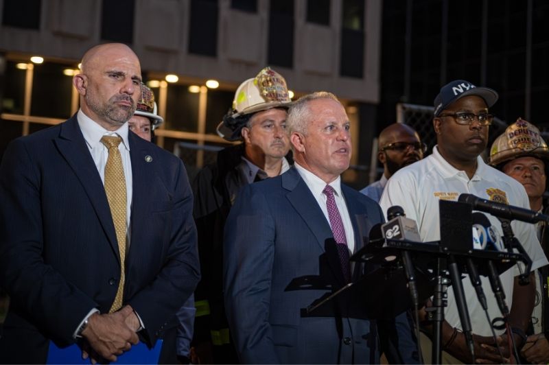 On Thursday, Aug. 14, 2025, FDNY Commissioner Robert S. Tucker joined federal and local officials to provide an update on Haz-Mat operations in Manhattan. 
