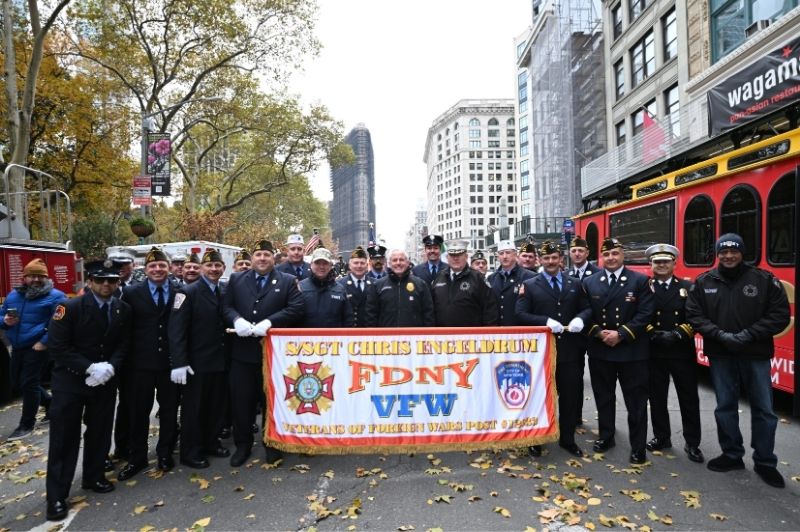 FDNY members proudly marched in the 2025 New York City Veterans Day Parade on Tuesday, Nov. 11, 2025, in Manhattan.
                                           