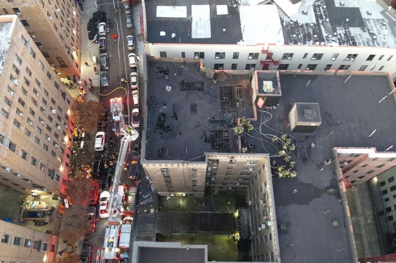 FDNY members operating at a 4-alarm fire in the Bronx on Friday, Nov. 28, 2025.