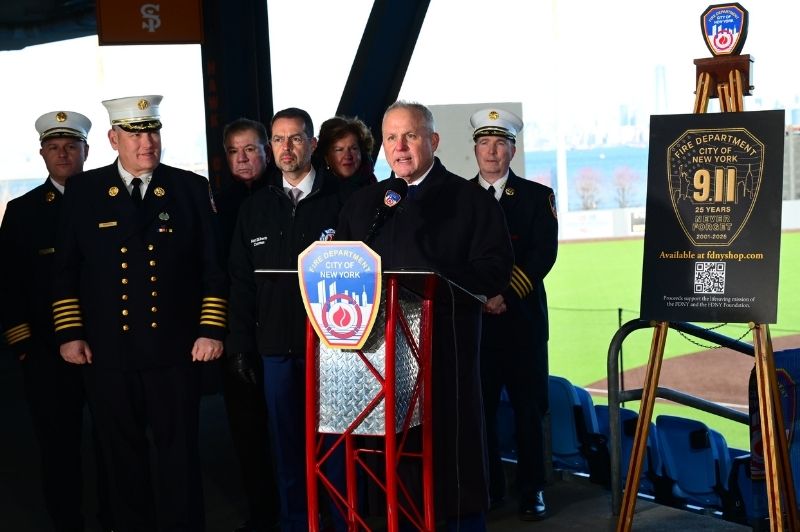 The FDNY announced plans on Tuesday, Dec. 9, 2025, to commemorate the 25th anniversary of September 11th attacks. The yearlong plan will honor the 343 FDNY members who made the Supreme Sacrifice and the more than 400 members who have since died from World Trade Center-related illnesses.
                                           