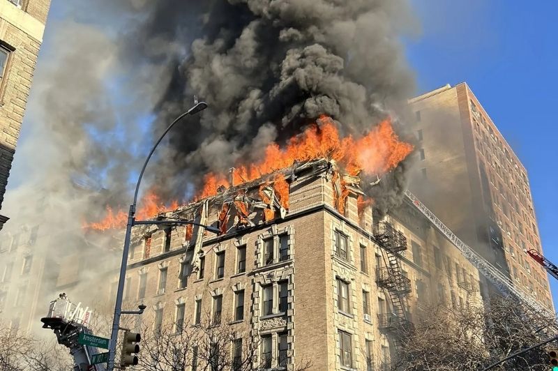 FDNY units responded to a 4-alarm fire in Manhattan on Tuesday, Dec. 9, 2025.