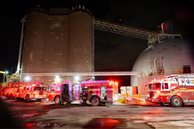 FDNY members operating at a major technical rescue in Queens on Monday, Dec. 15, 2025.